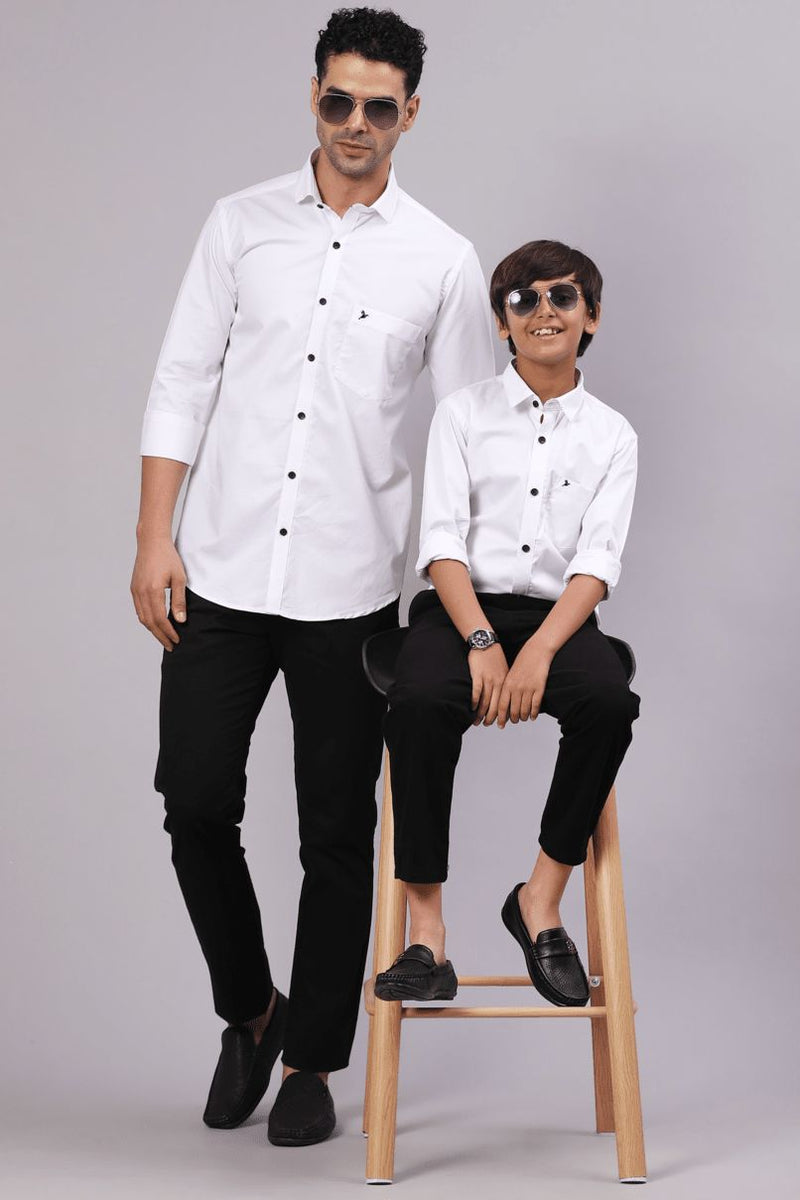 FATHER & SON - White with Black Solid