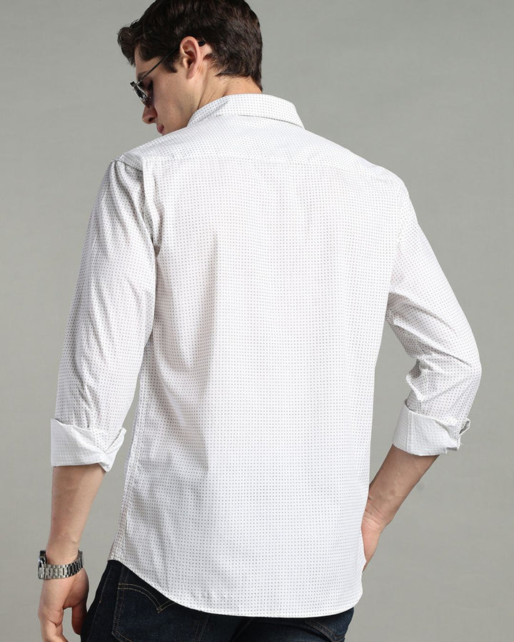 White Fraction Print -Full-Stain Proof