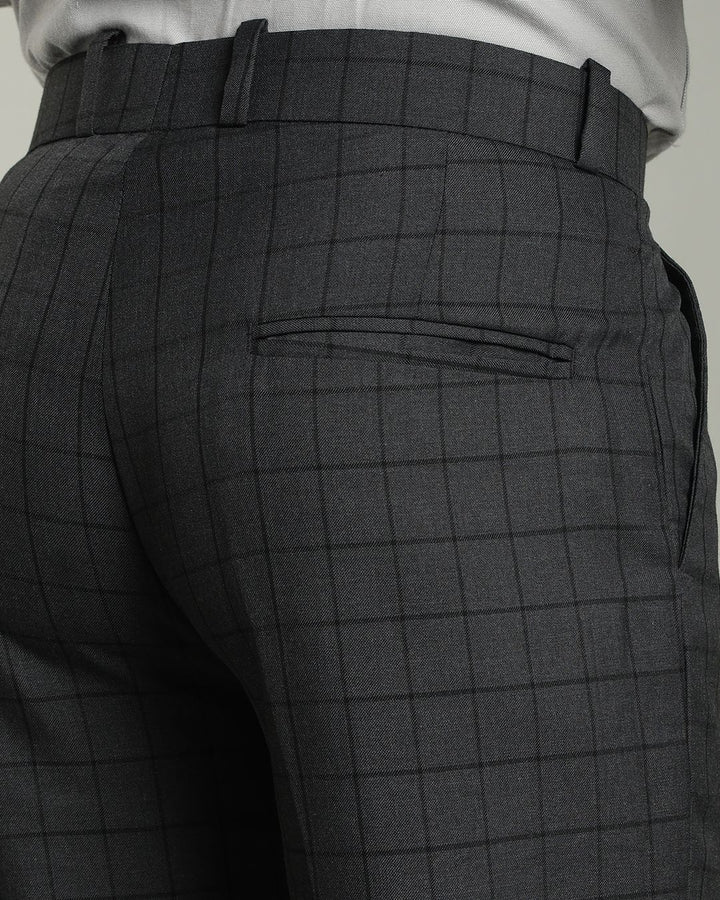 Charcoal Grey Box Checks - Wrinkle free Formal Pant