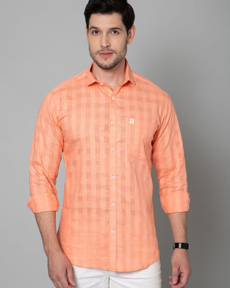 Coral Orange Self Checks - Full-Stain Proof