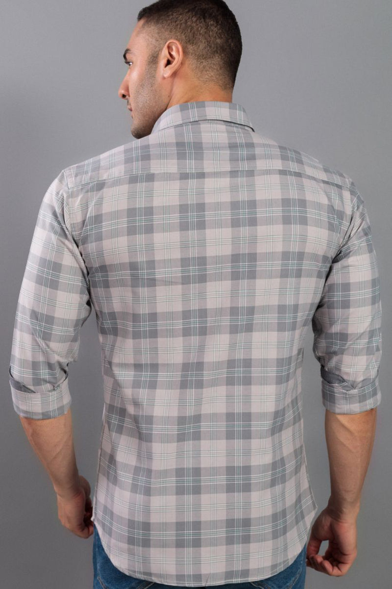 Silver Grey Checks - Full-Stain Proof
