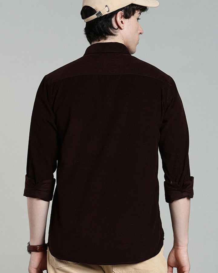 Dark Brown -Full-Corduroy Shirt
