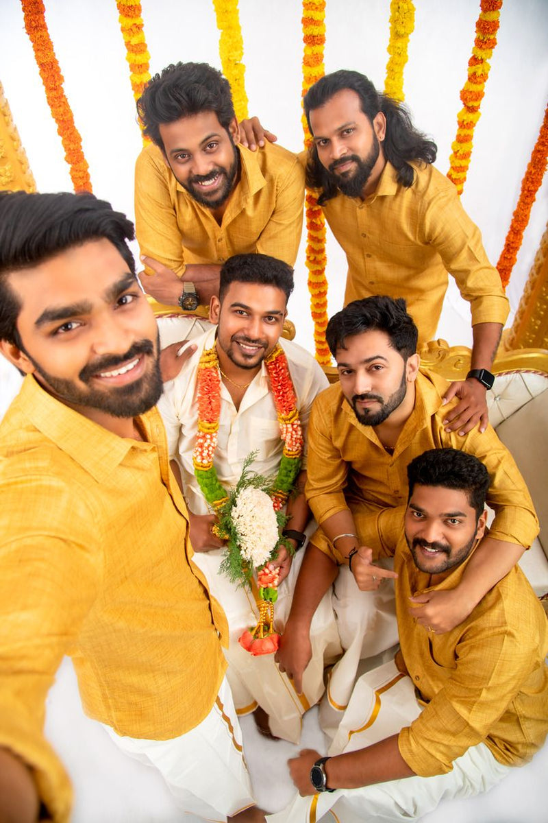 GOLD - Group Shirt and Matching Dhoti