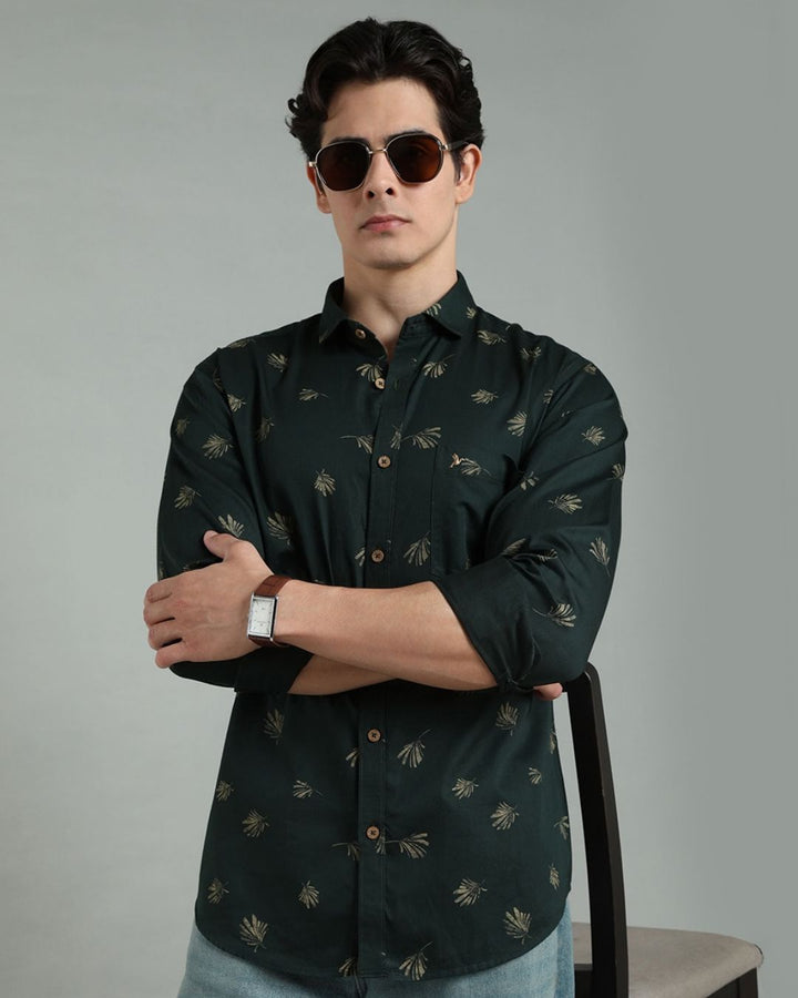Rich Green Leaf Print -Full-Stain Proof