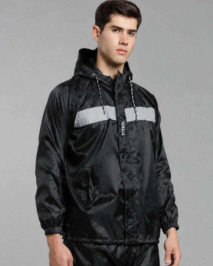 NASA Black with Grey - Rain Jacket with Pant
