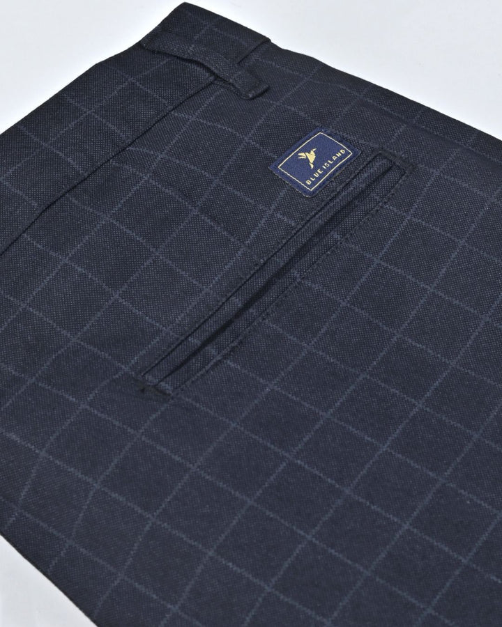Black Dotted Box - 2 way stretch - COTTON PANT