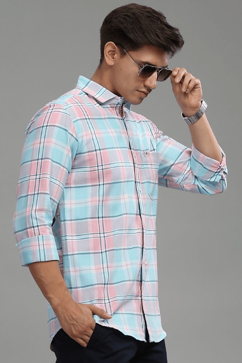 Candy Pink & Blue Checks - Full-Stain Proof