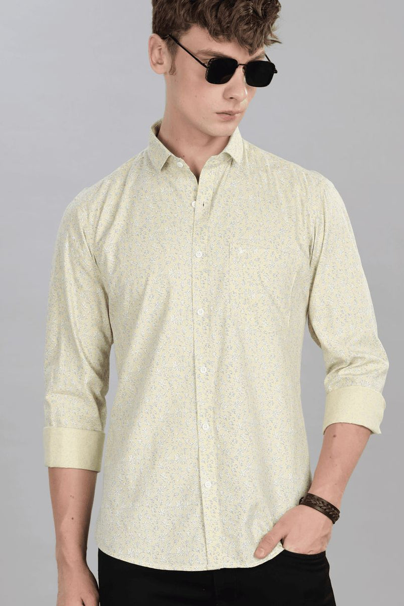 Beige Yellow Print -Full-Stain Proof