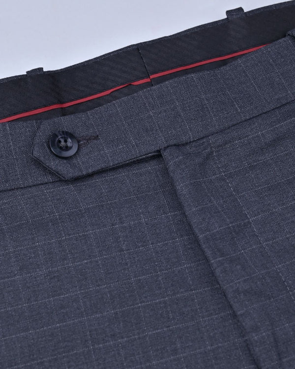 Dark Grey Box Checks - Wrinkle free Formal Pant