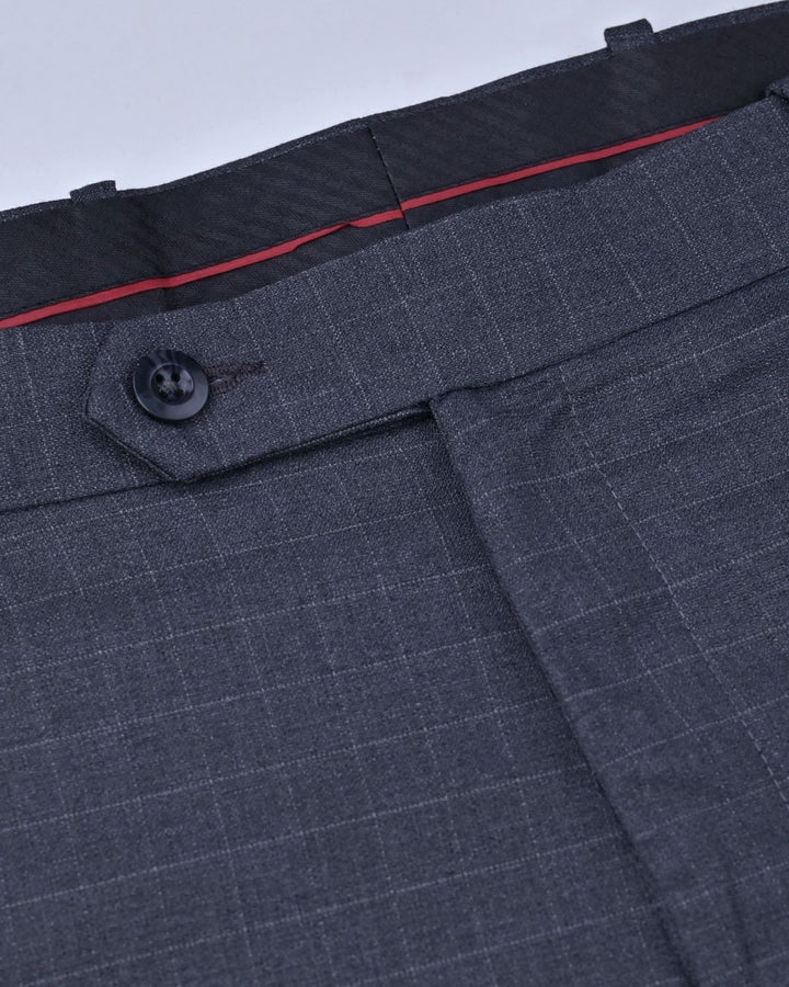 Dark Grey Box Checks - Wrinkle free Formal Pant