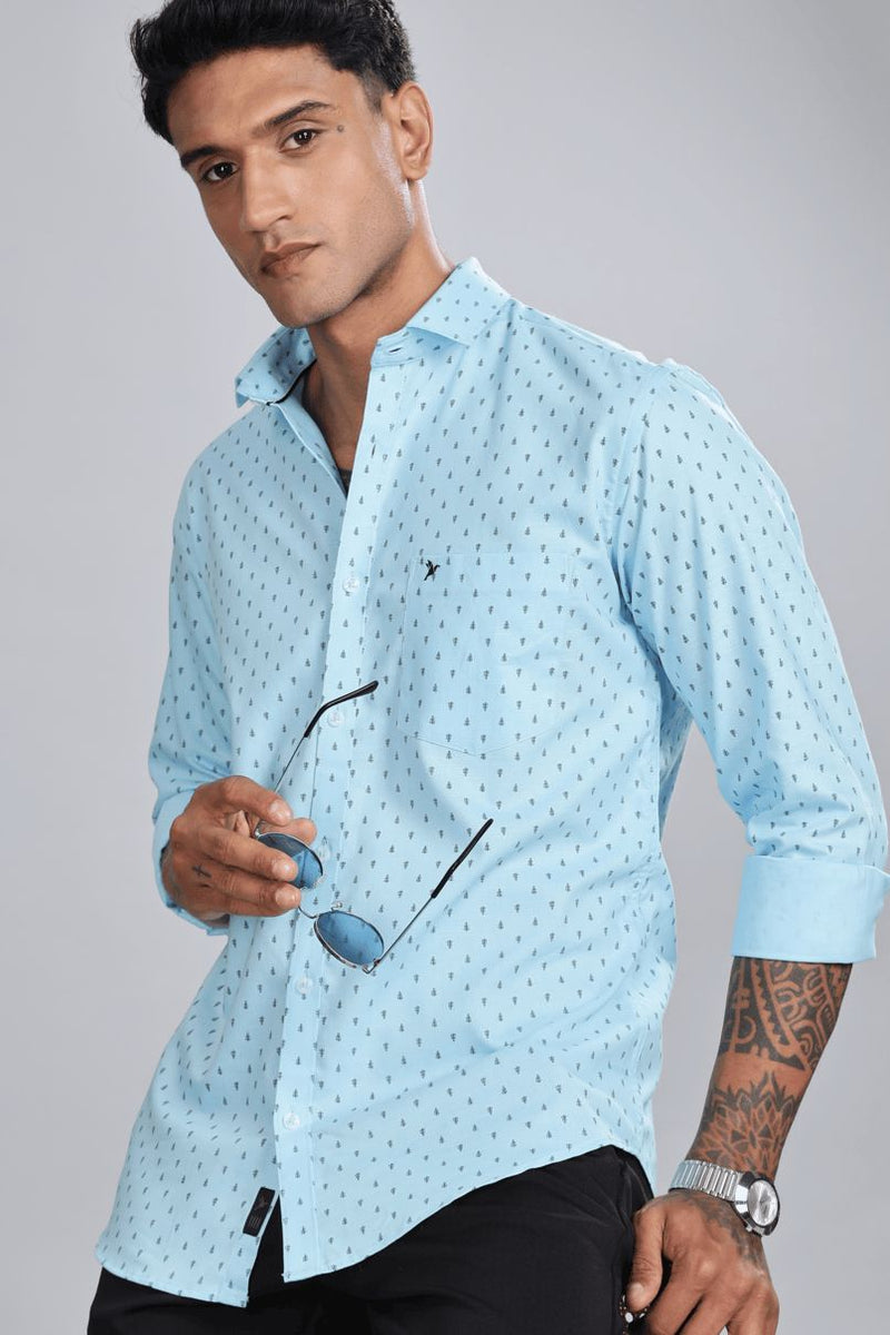 Sky Blue Breeze Print -Full-Stain Proof