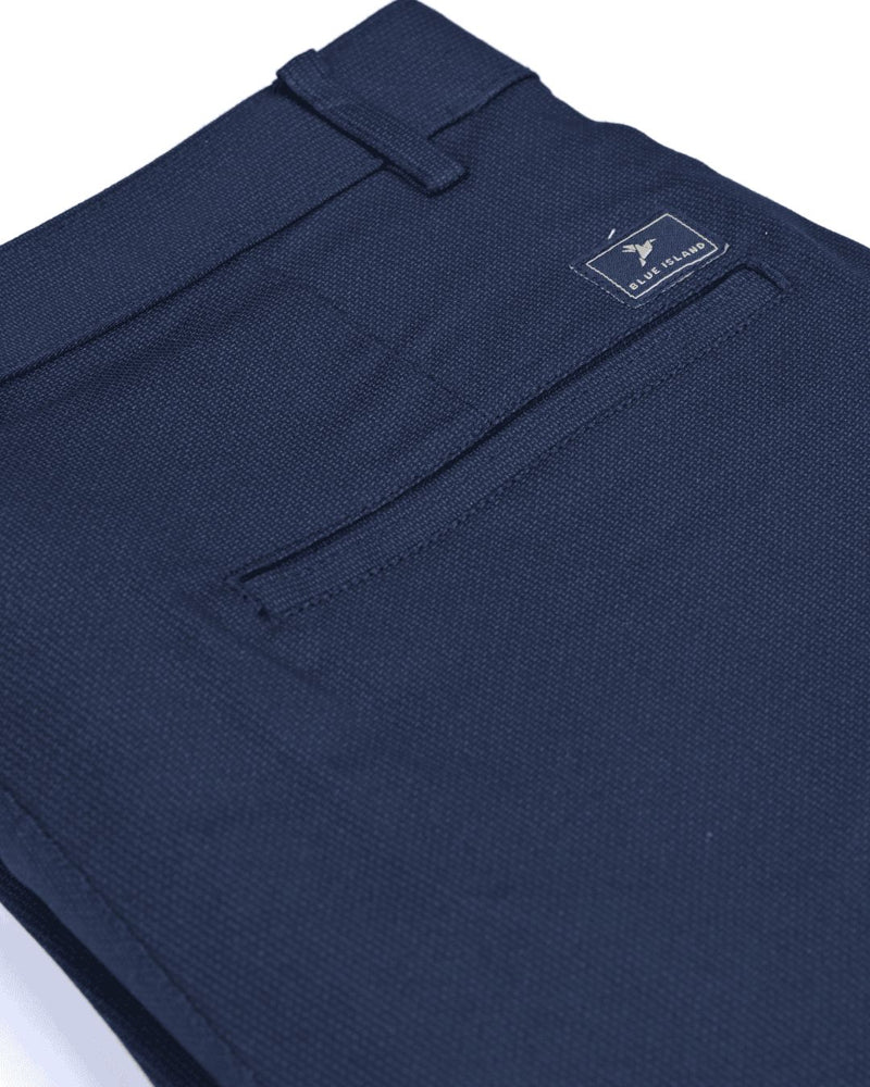 Navy Pixel Printed - 2 way stretch - COTTON PANT