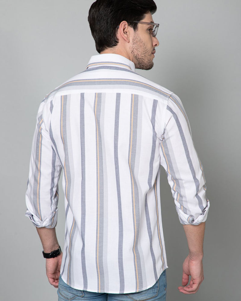 White Navy Stripes - Full-Stain Proof