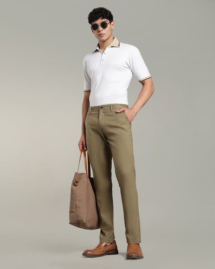 Olive Green - 2 way stretch - COTTON LINEN PANT
