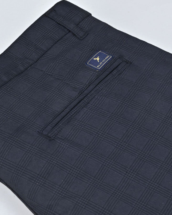 Black Multi Line Checks - 2 way stretch - COTTON PANT