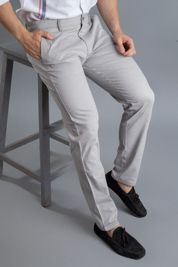 Classic Polo Mens 100 Cotton Solid Slim Fit Dark Grey Color Trousers   Eros DGrey  Classic Polo