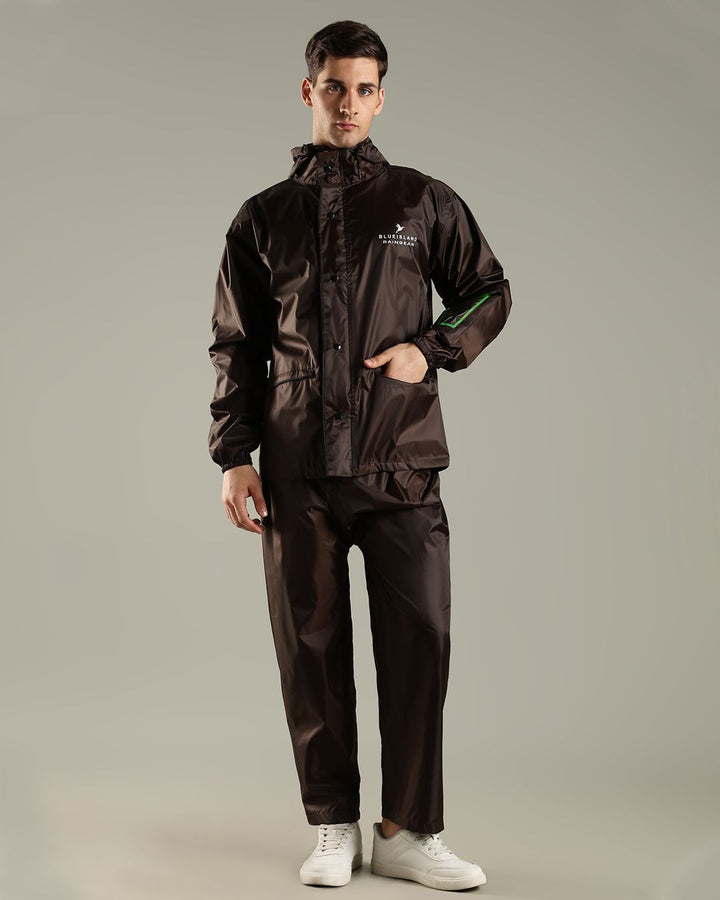 Teak Brown - Rain Jacket with Pant and Mobile Pouch