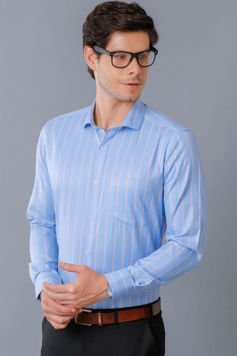 Bright Blue Formal Stripes - Full-Stain Proof