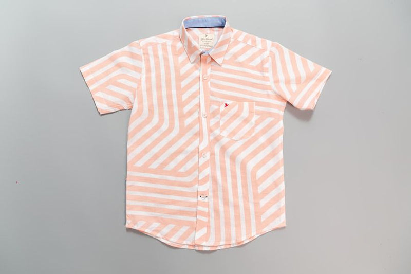 KIDS -  Tango Orange and White Half-Stain Proof Shirt