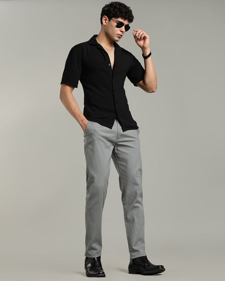 Greenish Grey - 2 way stretch - COTTON LINEN PANT