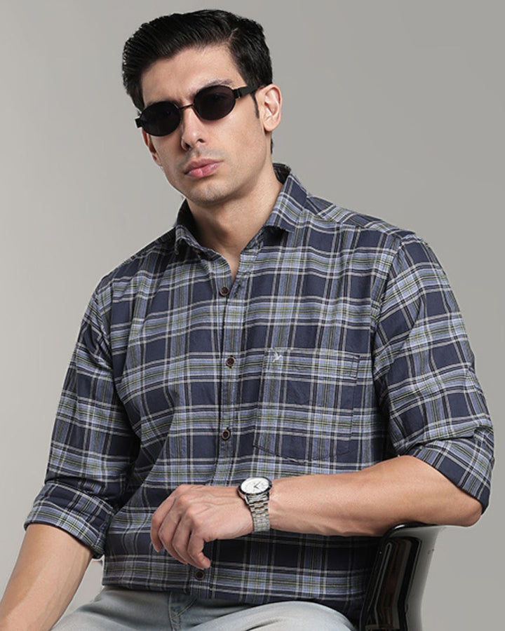 Bluish Grey Checks - Full-Stain Proof