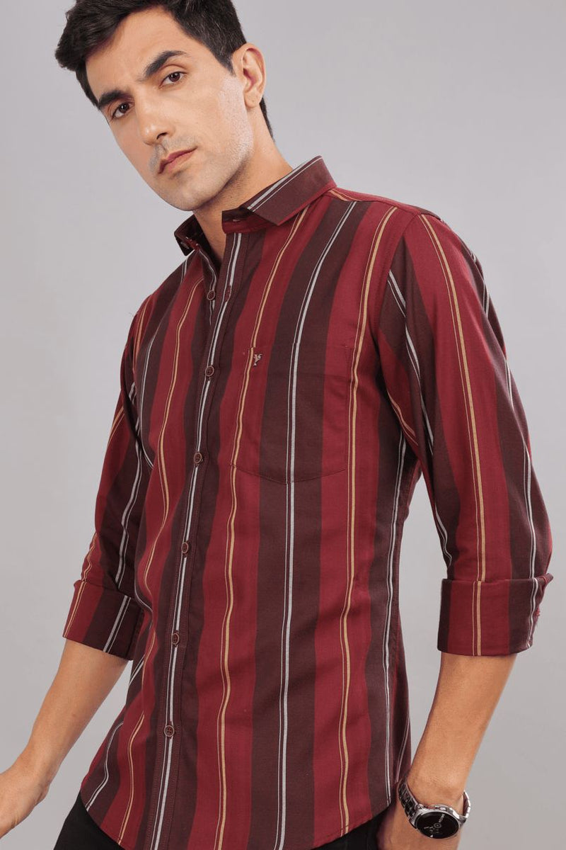 Multi Maroon Stripes - Full-Stain Proof