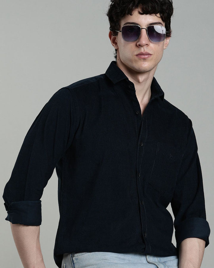 Midnight Blue -Full-Corduroy Shirt