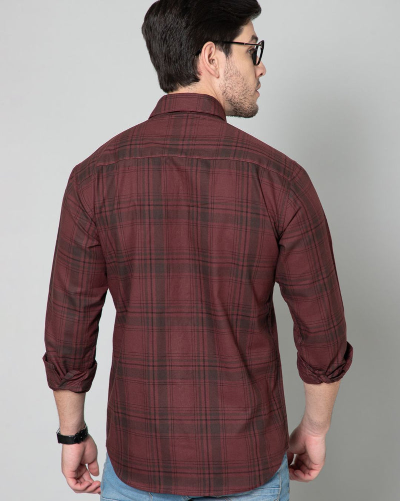 Dark Maroon Checks - Full-Stain Proof