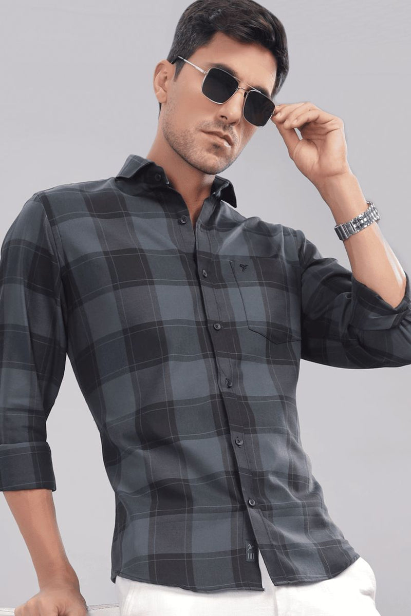 Darkish Grey & Black Checks - Full-Stain Proof