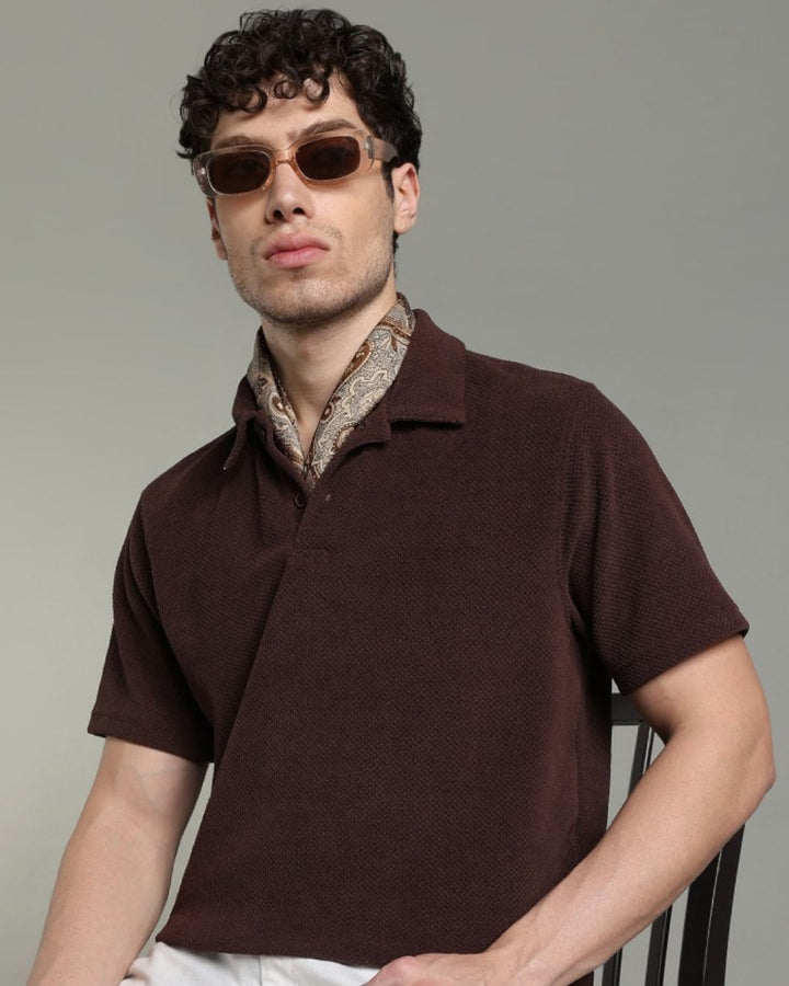 Brown Pop Textured - Polo Tshirt