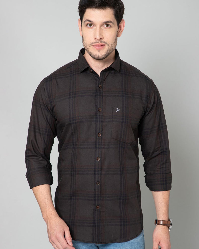 Dark Brown Checks - Full-Stain Proof