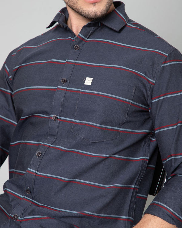 Grey Horizontal Stripes - Full-Stain Proof
