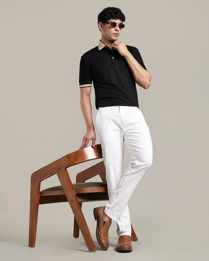 White - 2 way stretch - COTTON LINEN PANT