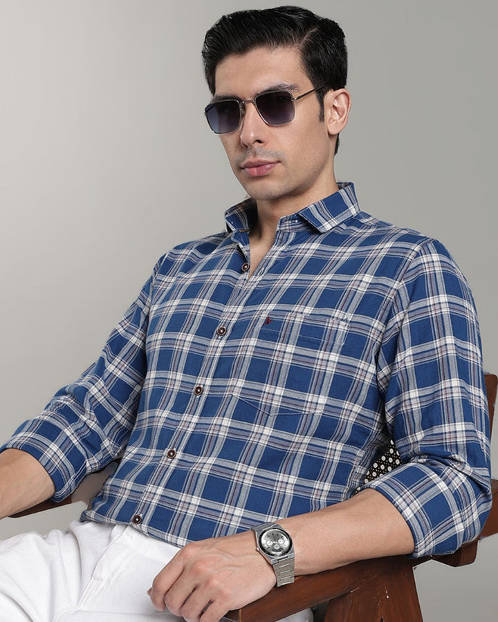 Cobalt Blue & White Checks - Full-Stain Proof