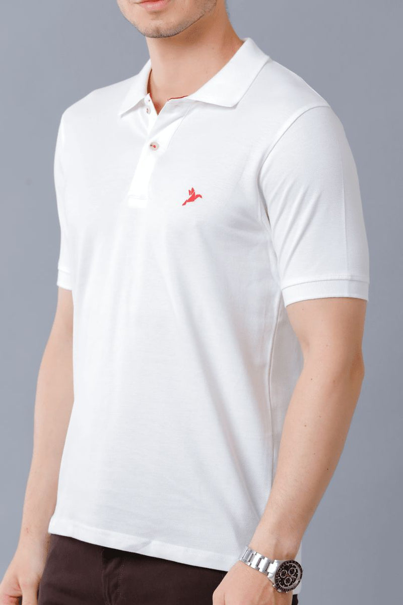 Bright White solid TShirt - Stain Proof