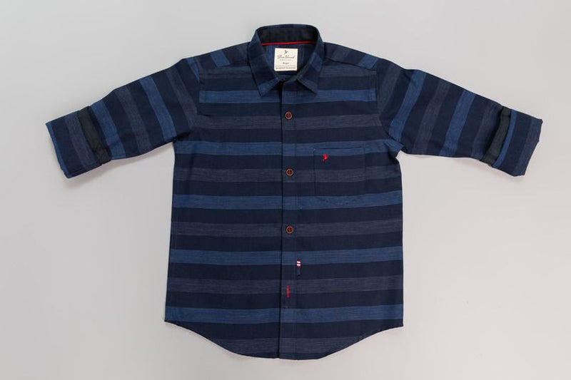 KIDS - Dark Navy Stripes-Stain Proof Shirt