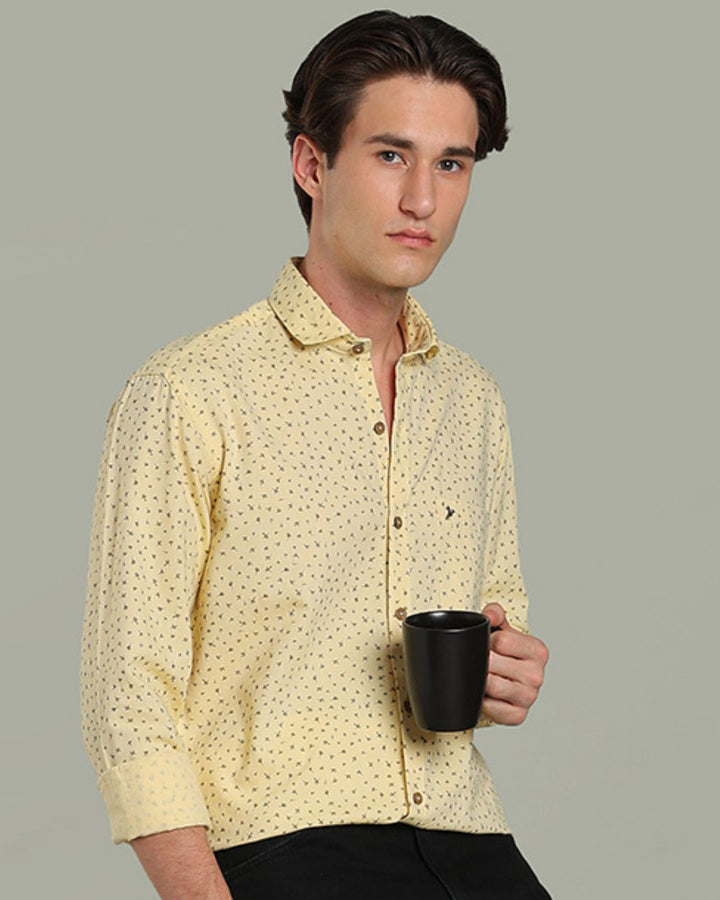 Yellow Flower Print -Full-Stain Proof