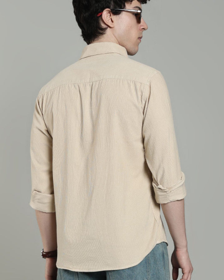 Sandal Cream  -Full-Corduroy Shirt