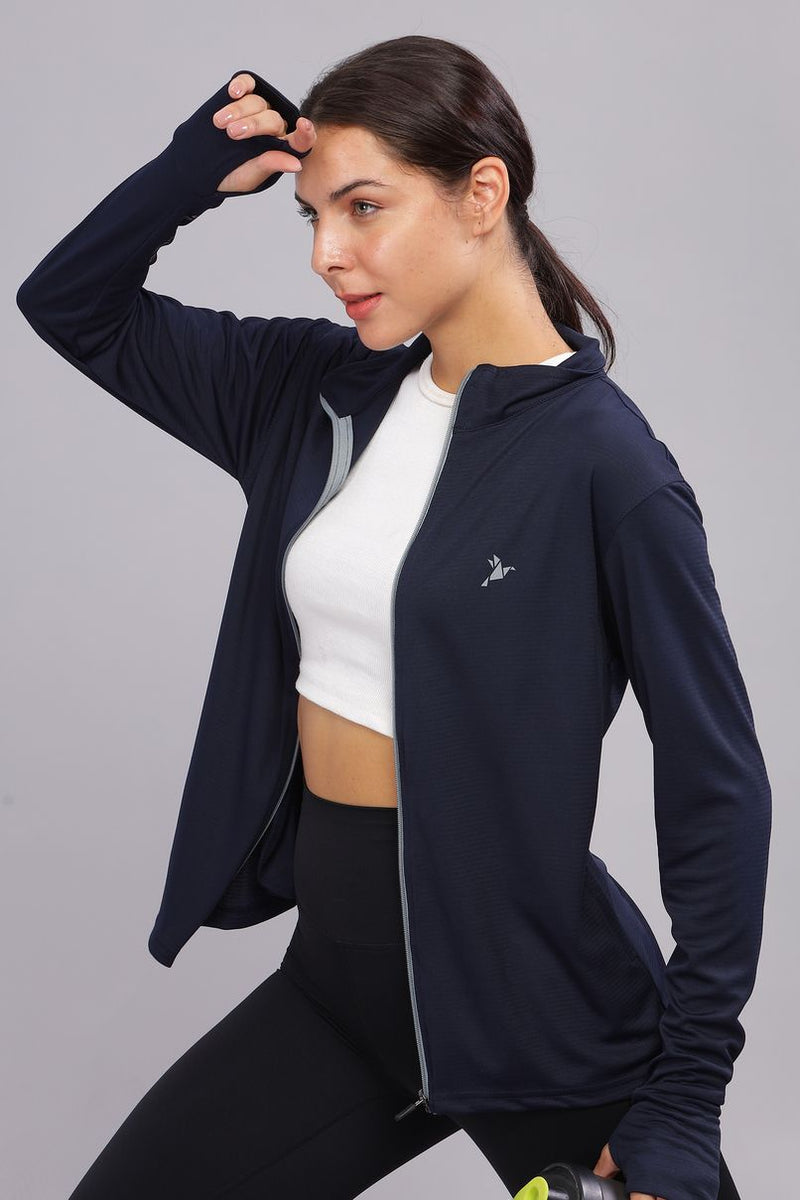 Navy Blue - Women's Sunblock Jacket