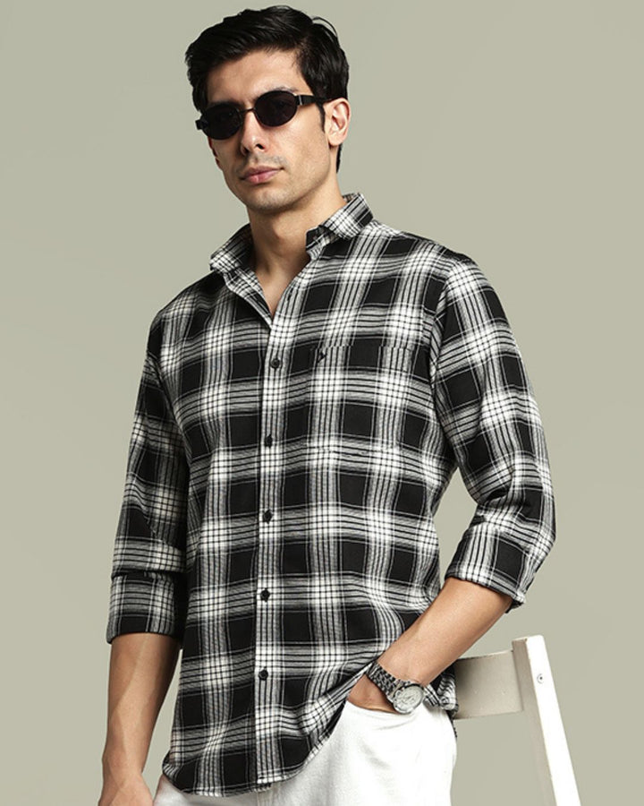 Black Multi Line Checks - Full-Stain Proof