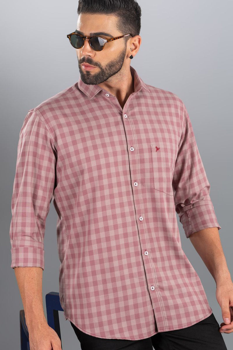 Salmon Pink Checks - Full-Stain Proof
