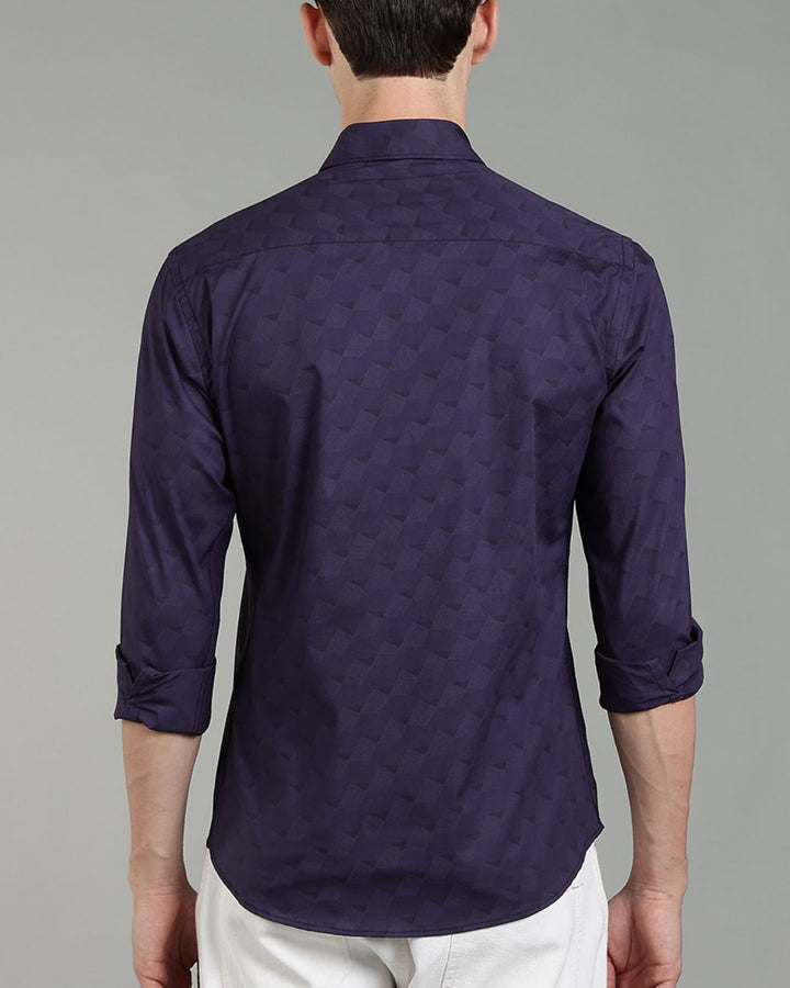 Dark Purple Wavy Print -Full-Stain Proof