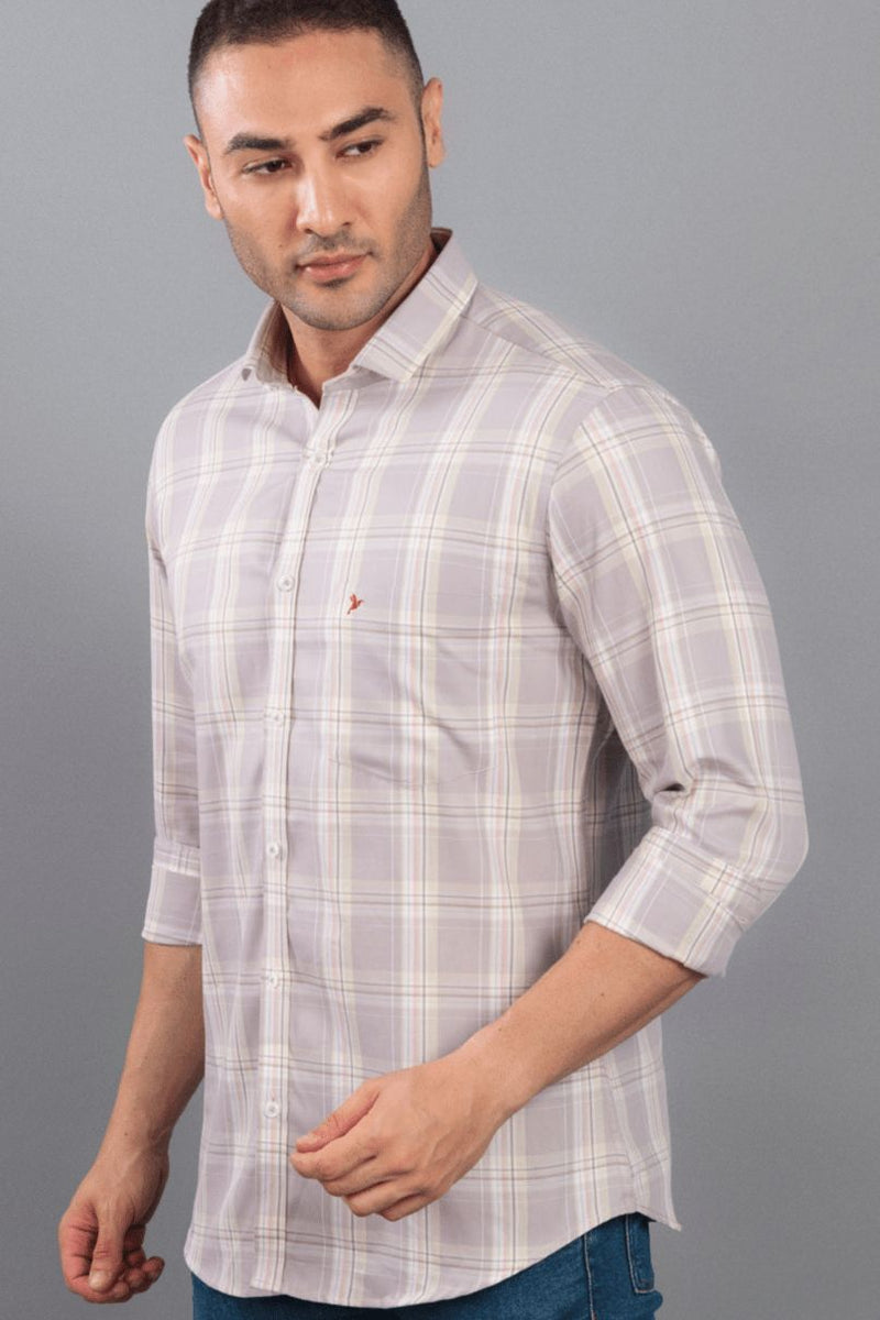 Pale Brown Checks - Full-Stain Proof