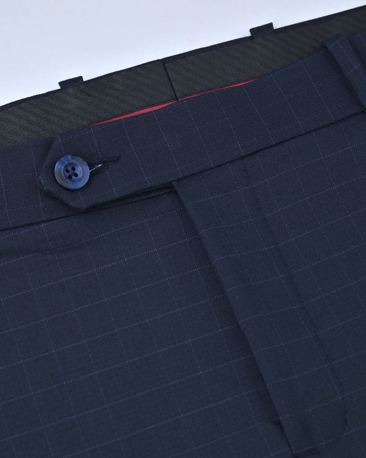 Navy Box Checks - Wrinkle free Formal Pant