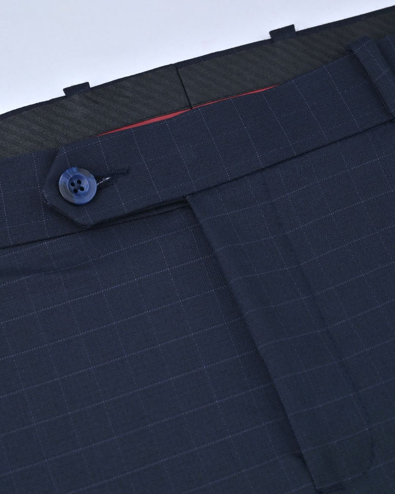 Navy Box Checks - Wrinkle free Formal Pant