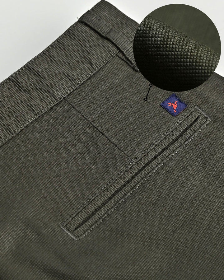 Dark Green Mini Weave - Dobby Pant