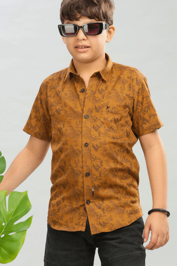 KIDS - Golden Desert Print - Half-Stain Proof Shirt