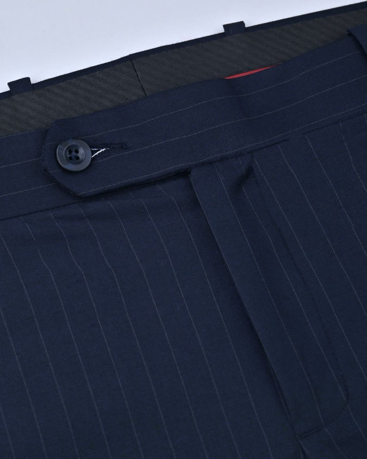 Navy Vertical Stripes - Wrinkle free Formal Pant