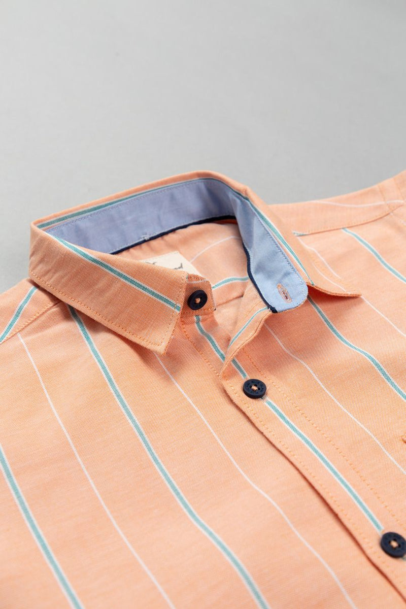 KIDS - Peach Orange Stripes-Stain Proof Shirt