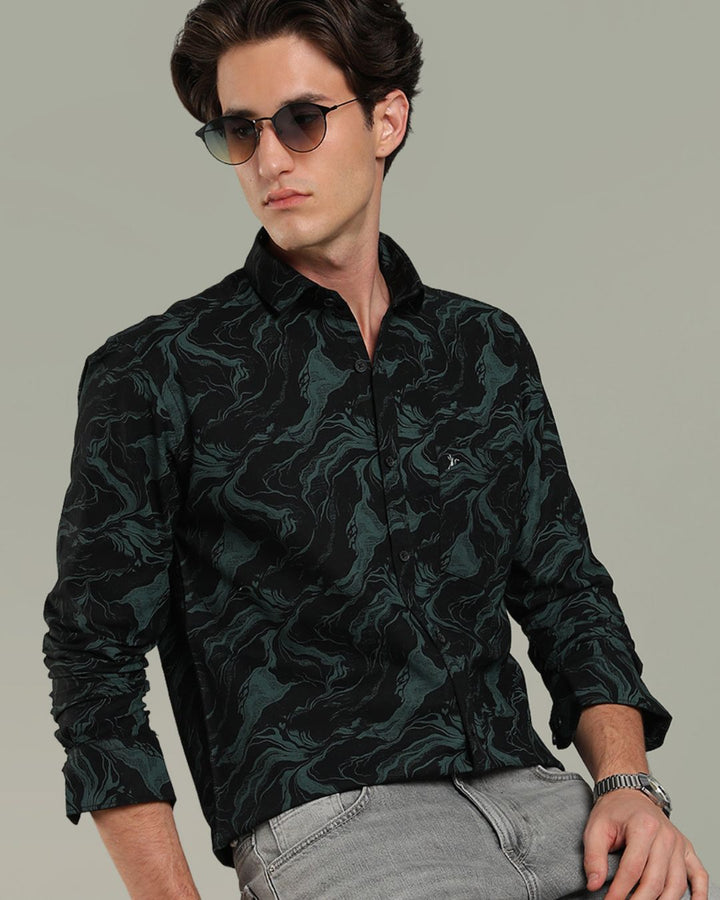 Black Mesh Print -Full-Stain Proof